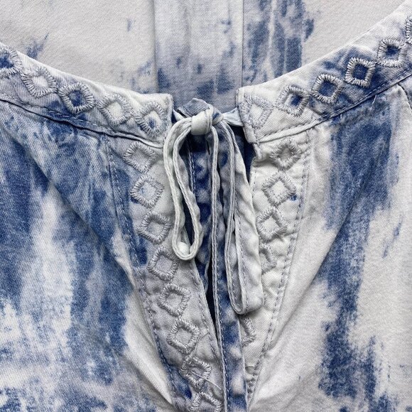 Vintage America Blues Shirt Womens XL Tye Dye Western Boho Flowy Lyocell Soft - Picture 3 of 9